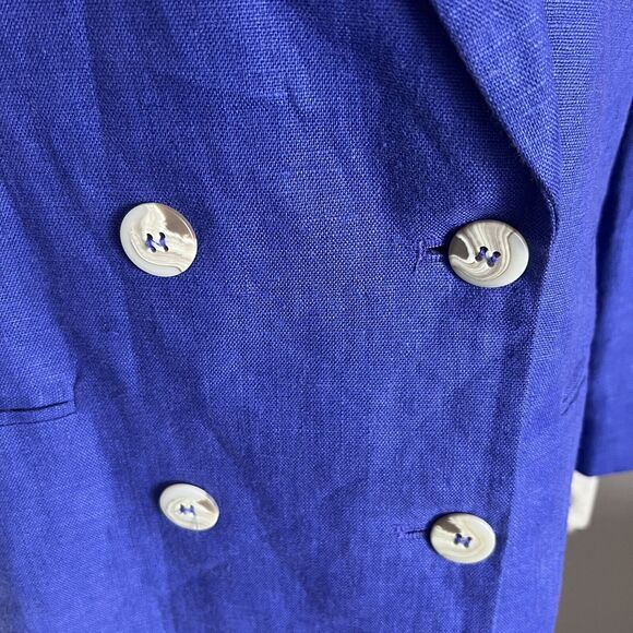 Vintage David N Petites Women’s Blazer 100% Linen Purple Size 10 - Picture 6 of 12